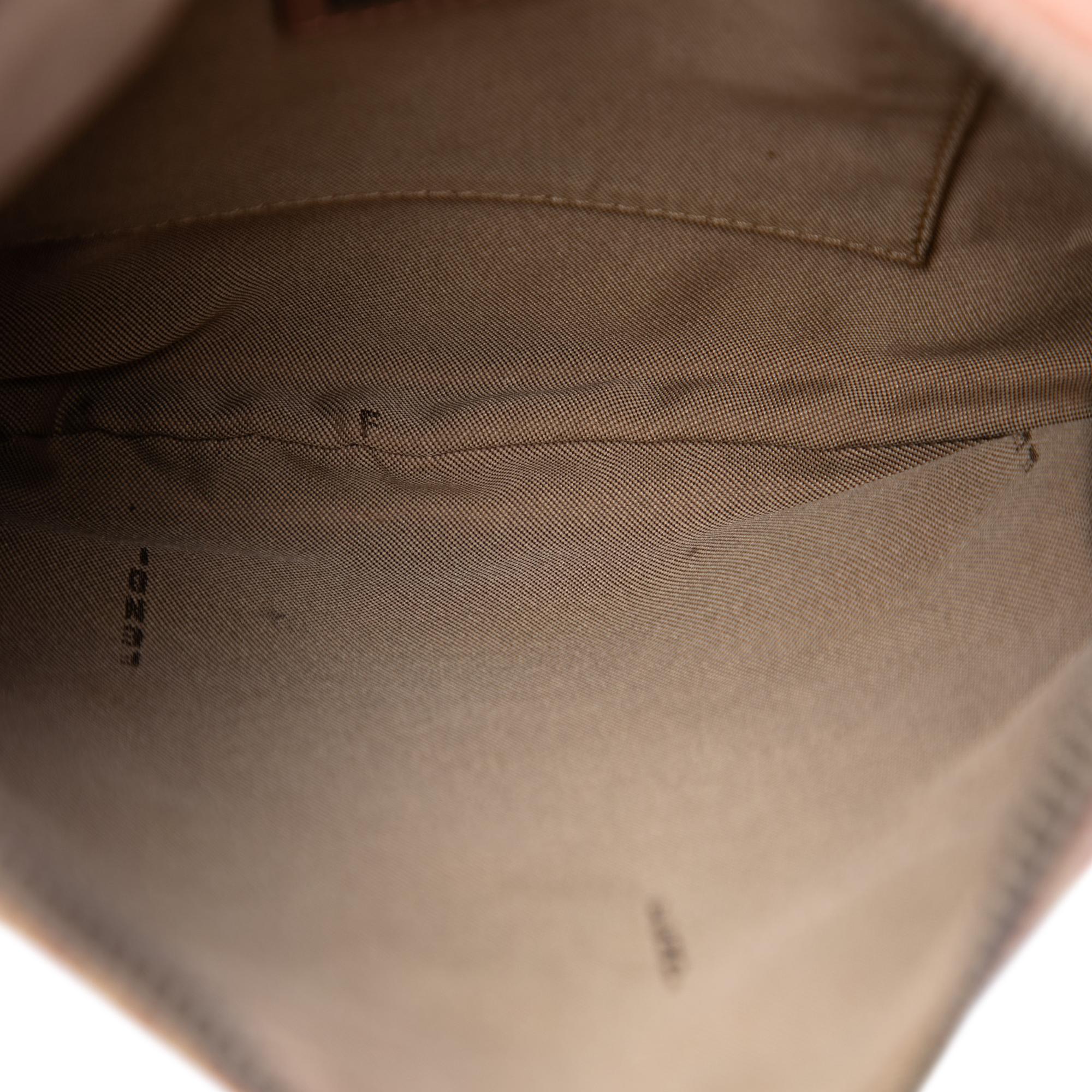 Fendi Zucchino Canvas Oyster Shoulder Bag