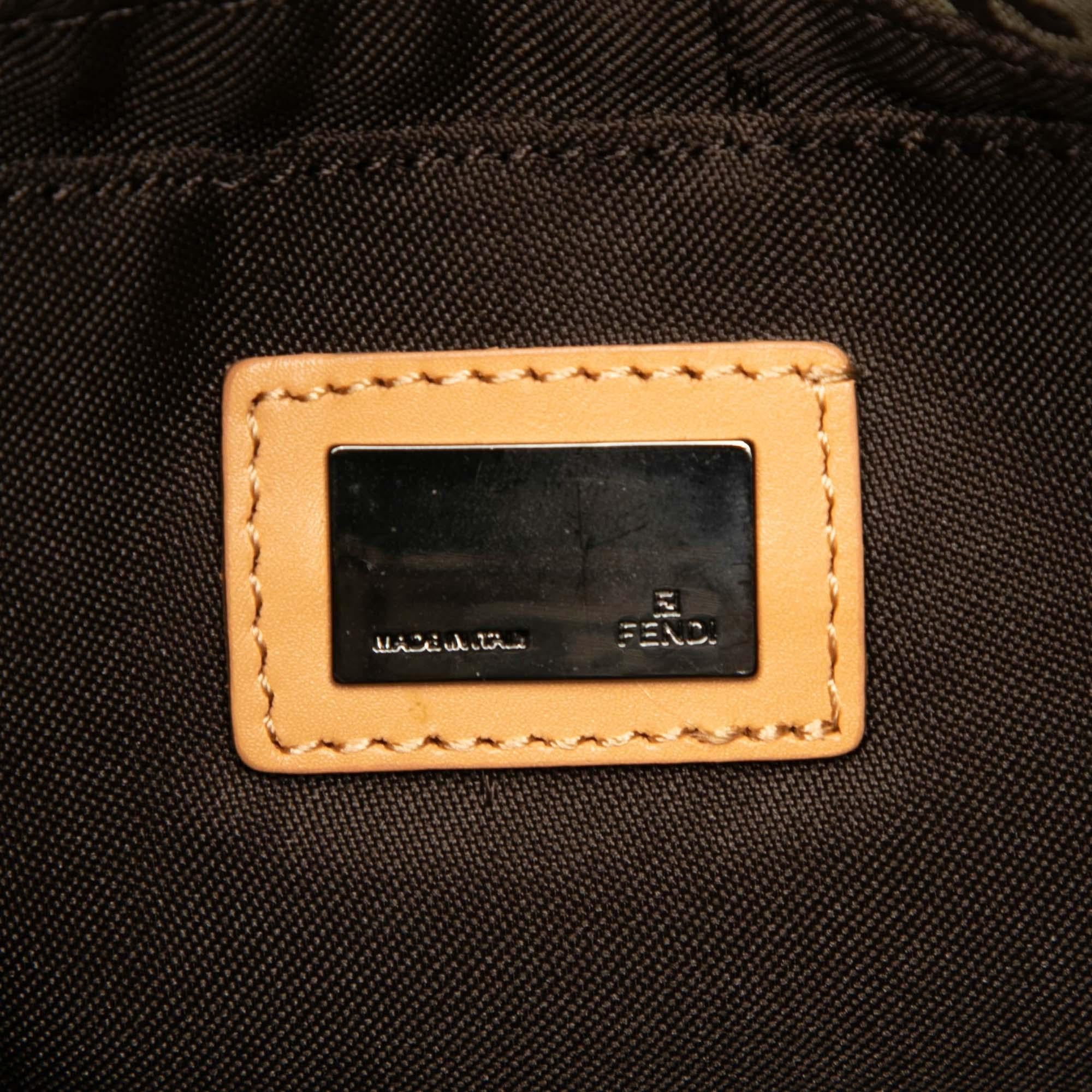 Fendi Zucchino Canvas Shoulder Bag
