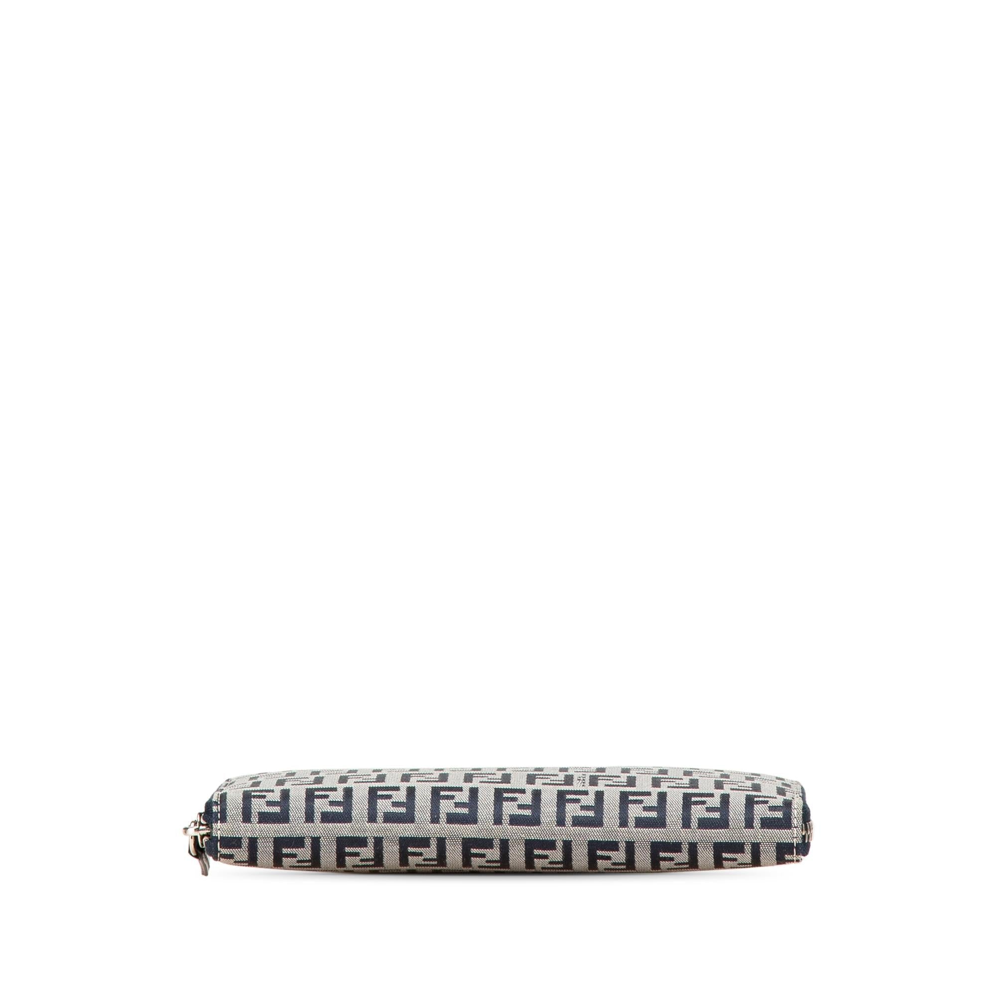 Fendi Zucchino Canvas Zip Around Long Wallet