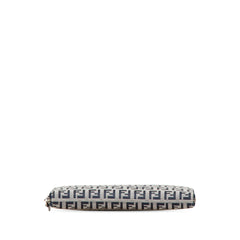 Fendi Zucchino Canvas Zip Around Long Wallet