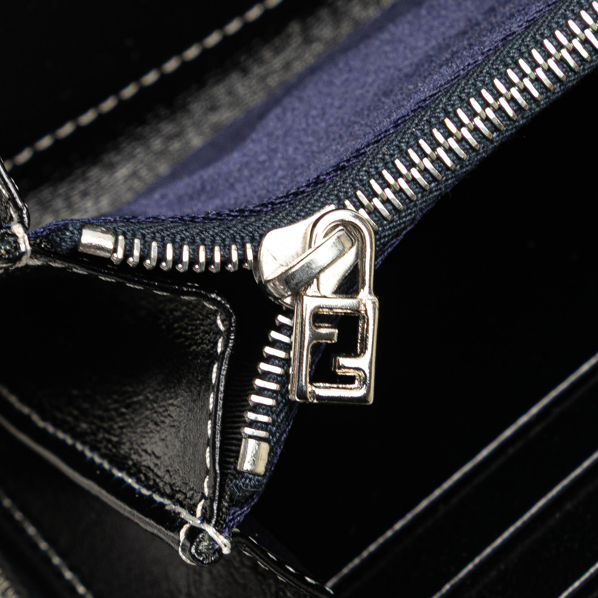 Fendi Zucchino Canvas Zip Around Long Wallet