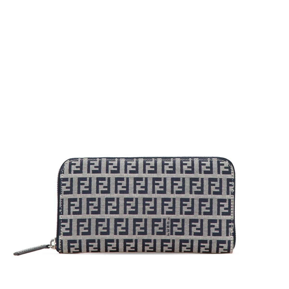 Fendi Zucchino Canvas Zip Around Long Wallet