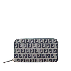 Fendi Zucchino Canvas Zip Around Long Wallet