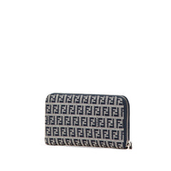 Fendi Zucchino Canvas Zip Around Long Wallet