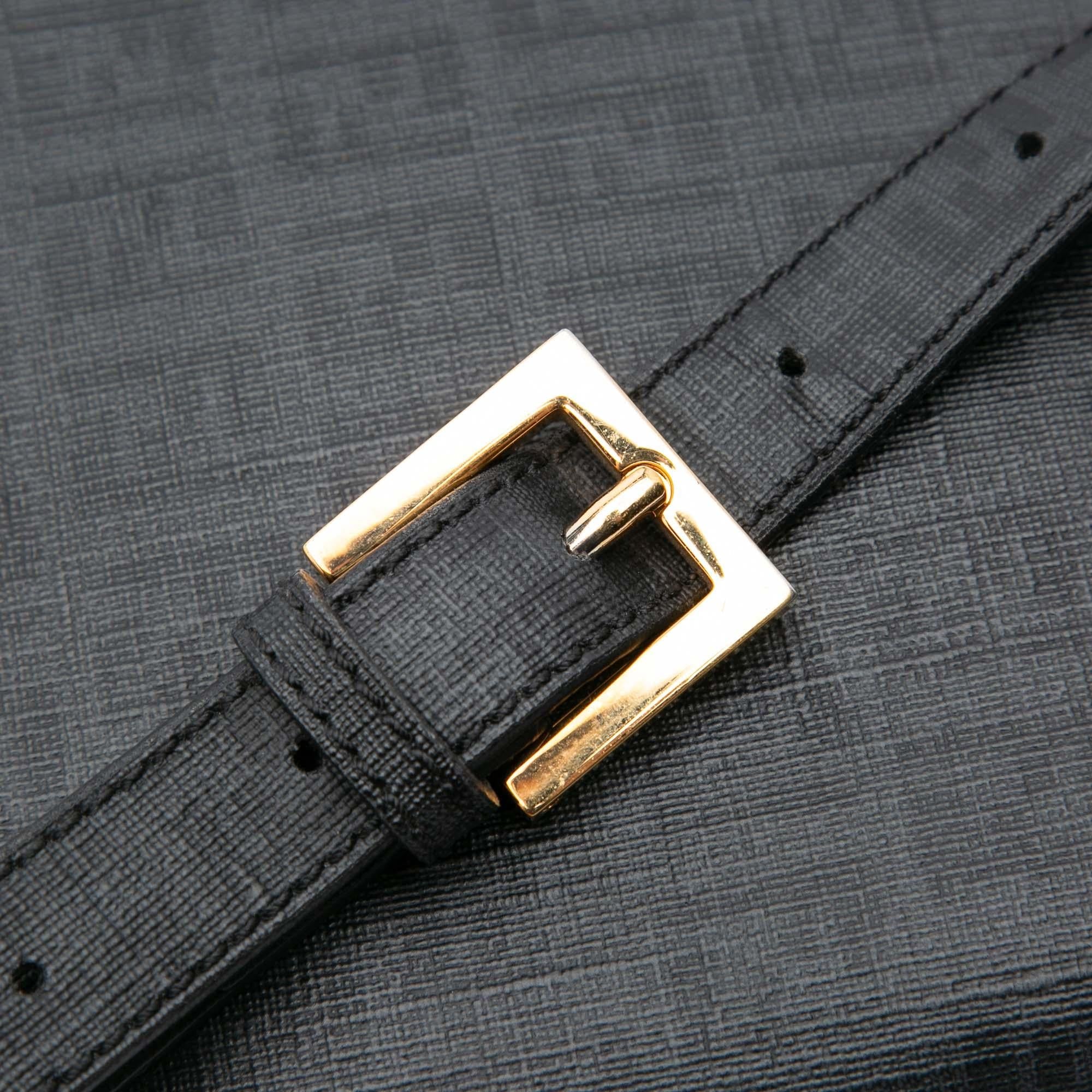 Fendi Zucchino Coated Canvas Charm Zip Crossbody