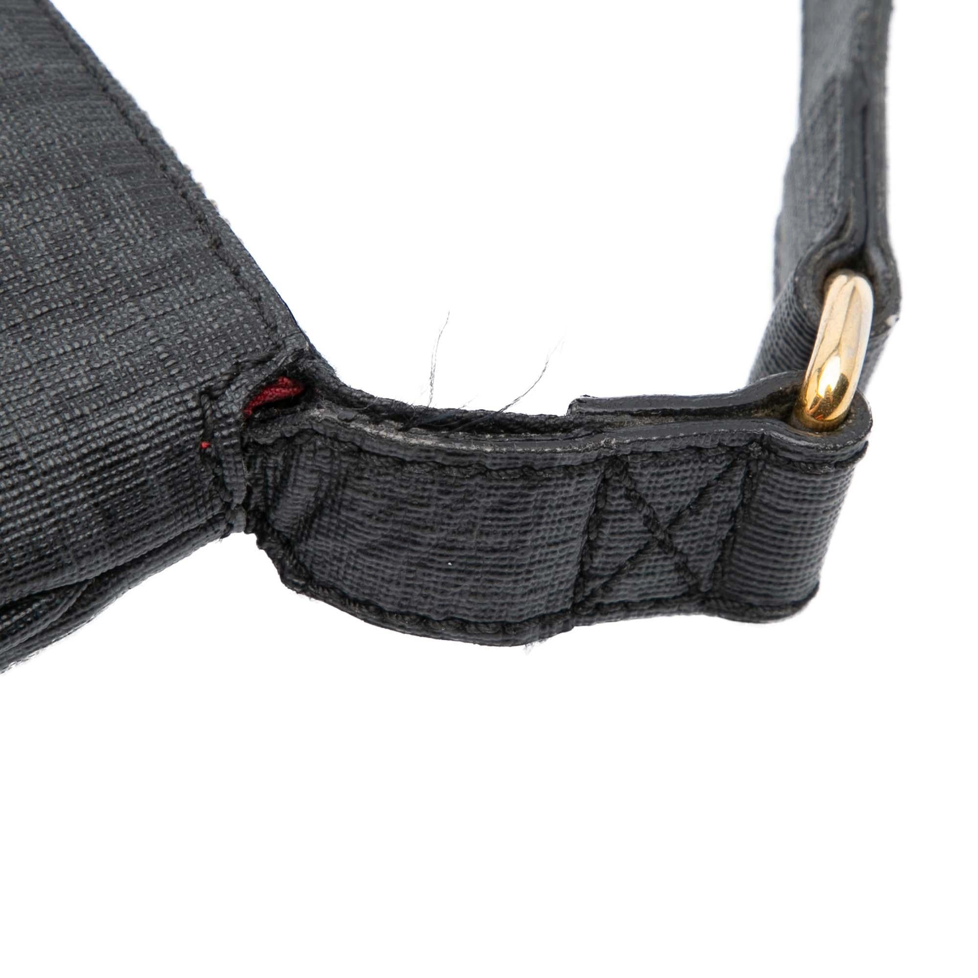 Fendi Zucchino Coated Canvas Charm Zip Crossbody