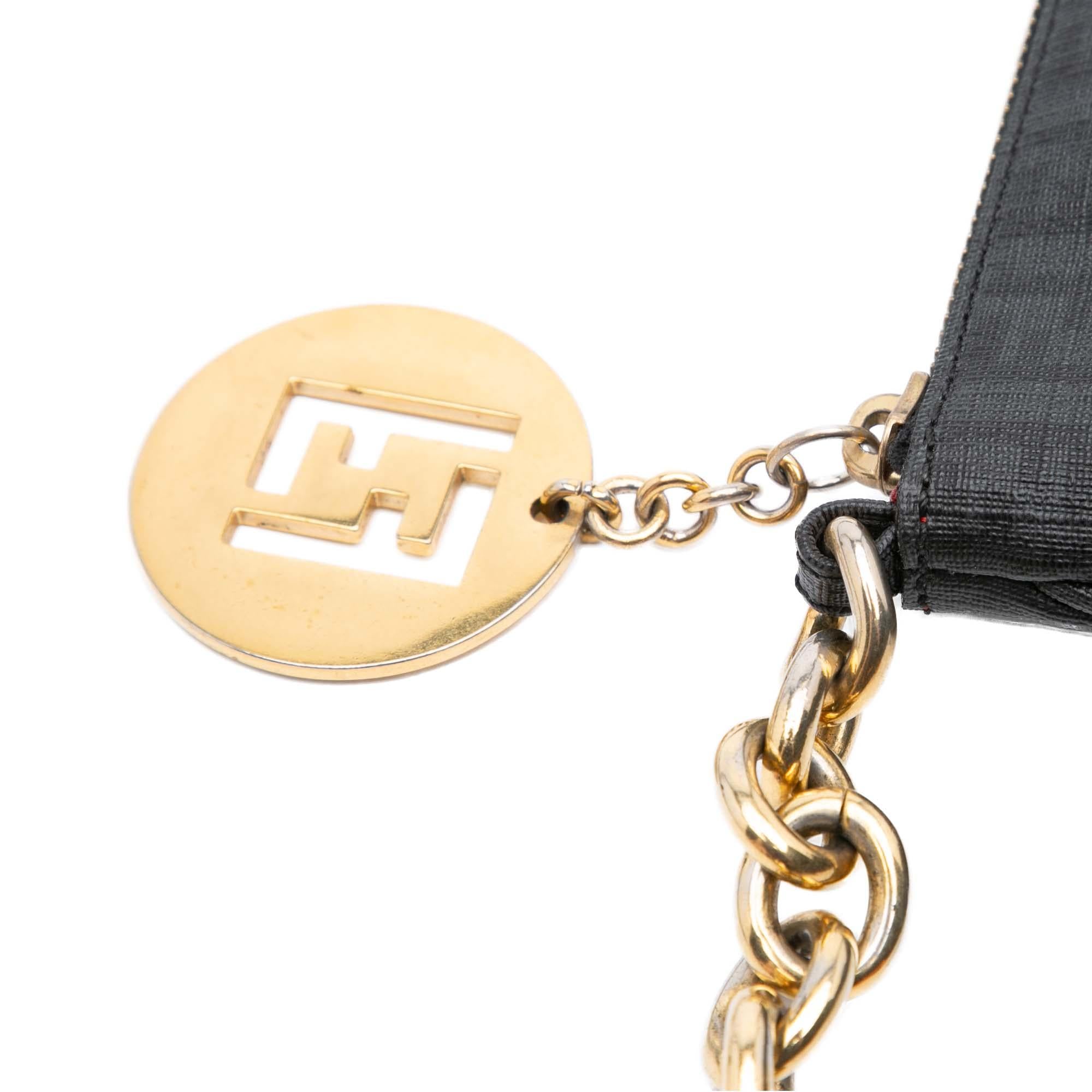Fendi Zucchino Coated Canvas Charm Zip Crossbody