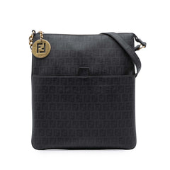 Fendi Zucchino Coated Canvas Charm Zip Crossbody