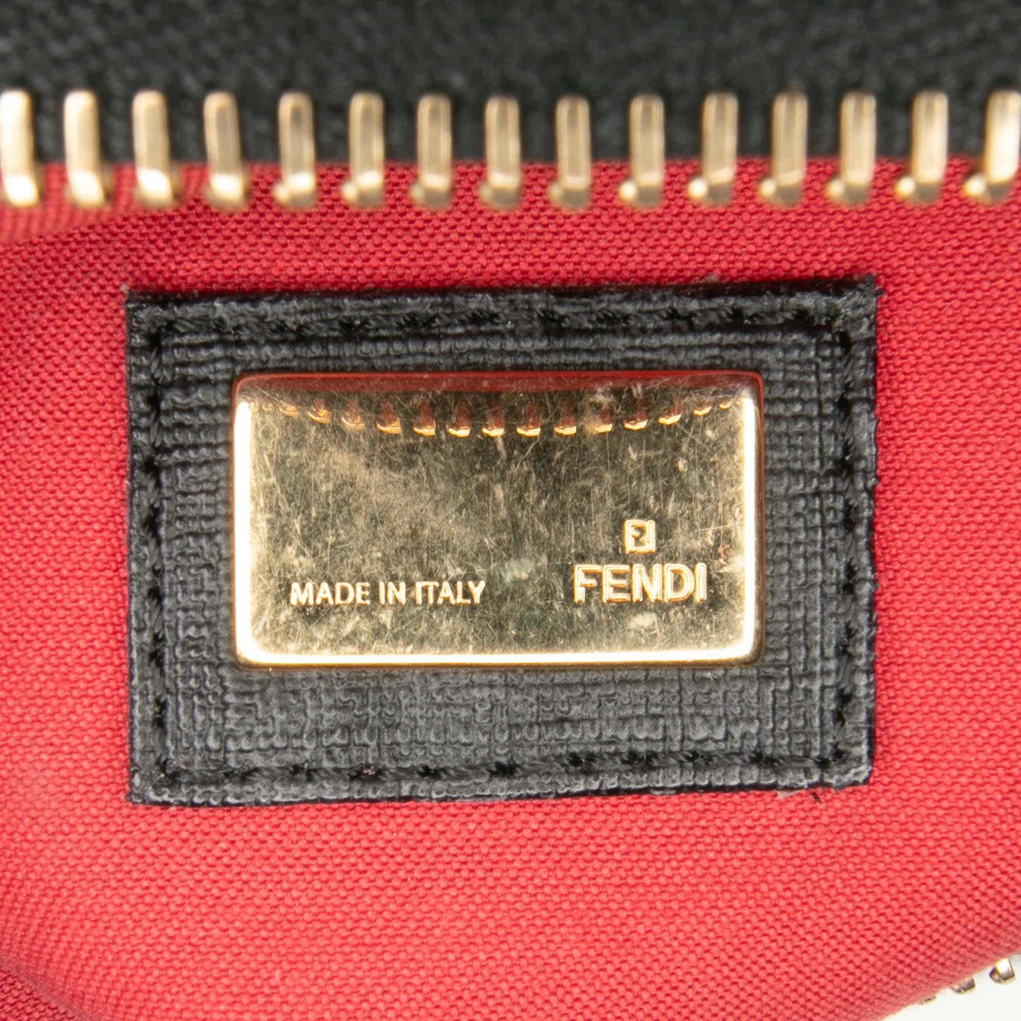 Fendi Zucchino Coated Canvas Charm Zip Crossbody