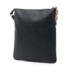 Fendi Zucchino Coated Canvas Charm Zip Crossbody