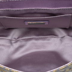 Fendi Zucchino Coated Canvas and Metallic Leather Compilation Shoulder Bag