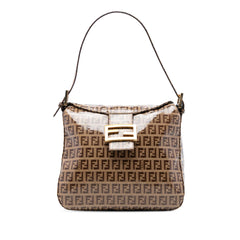 Fendi Zucchino Crystal Double Flap Shoulder Bag