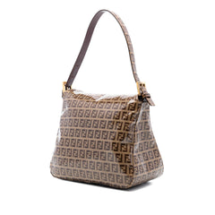 Fendi Zucchino Crystal Double Flap Shoulder Bag