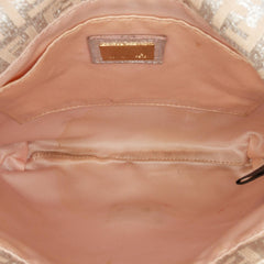 Fendi Zucchino Metallic Canvas Flap Crossbody
