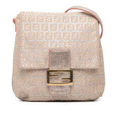 Fendi Zucchino Metallic Canvas Flap Crossbody
