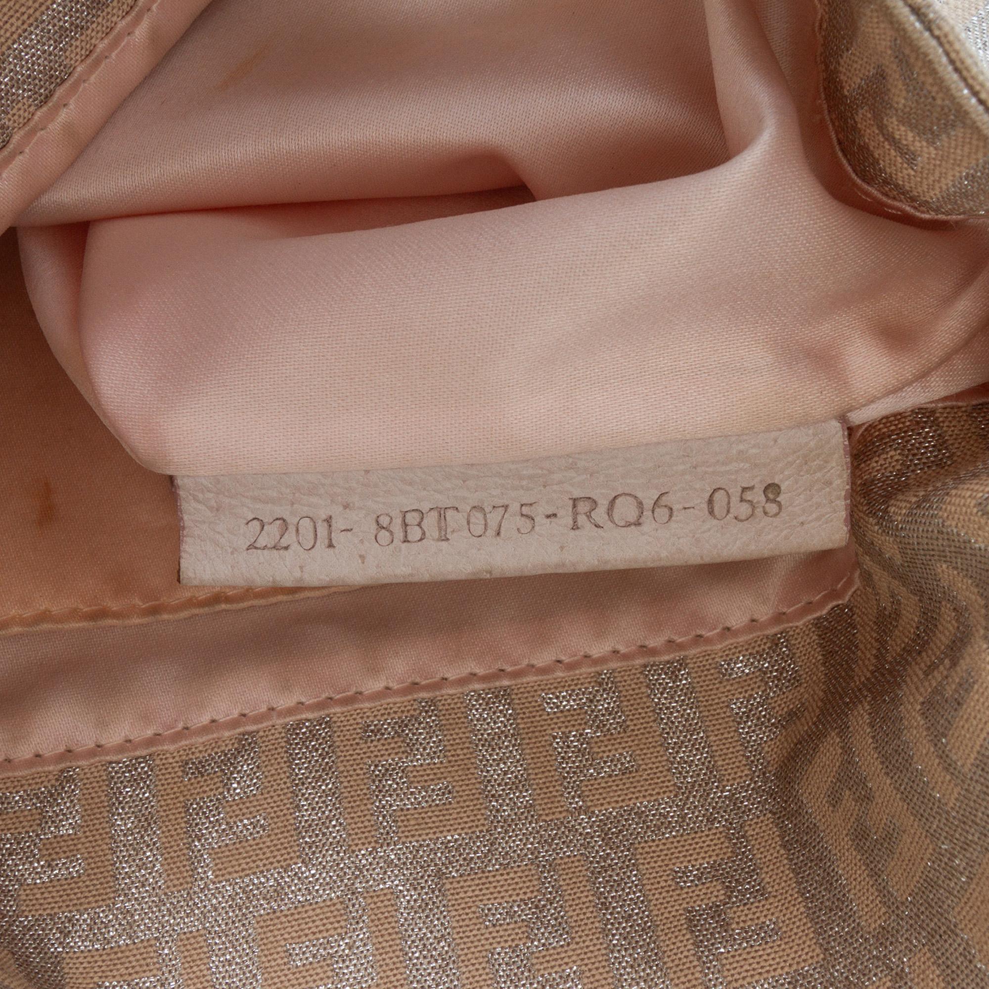 Fendi Zucchino Metallic Canvas Flap Crossbody