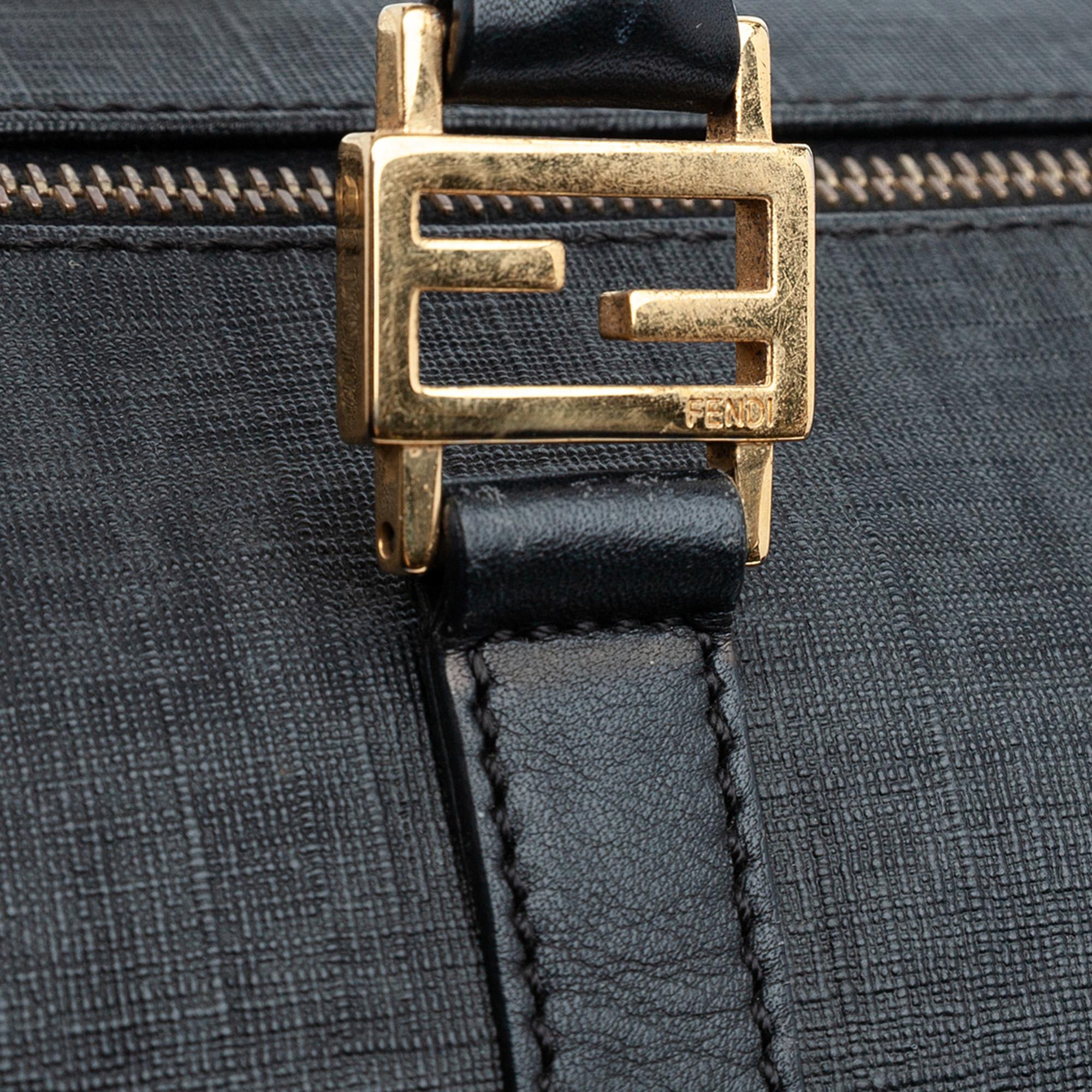 Fendi Zucchino Spalmati Boston Bag