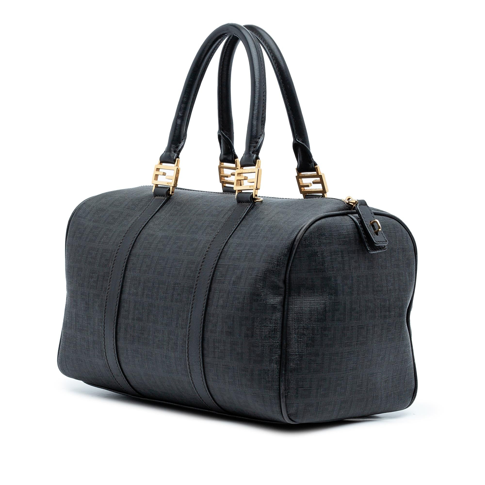 Fendi Zucchino Spalmati Boston Bag