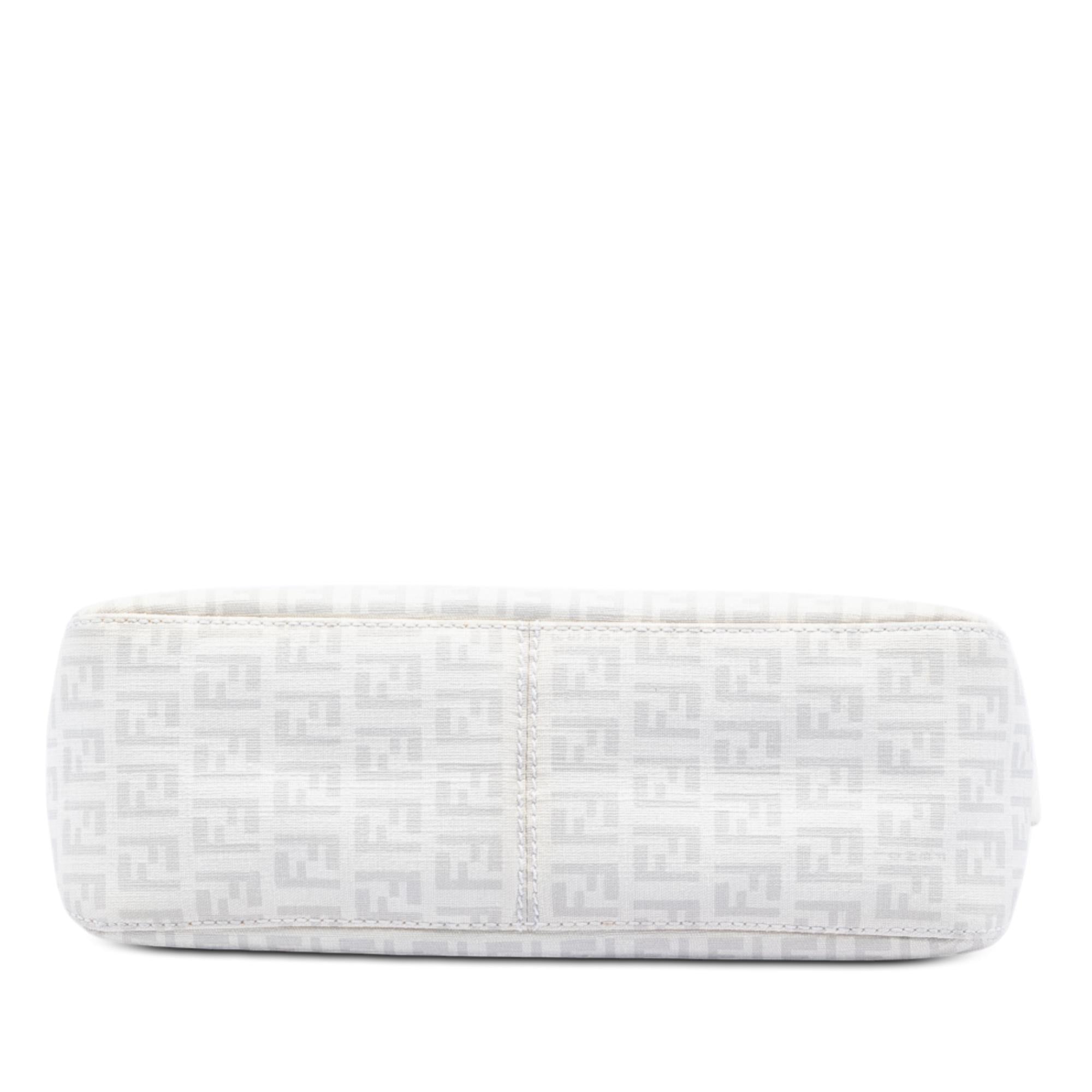 Fendi Zucchino Spalmati Double Flap Chain Shoulder Bag