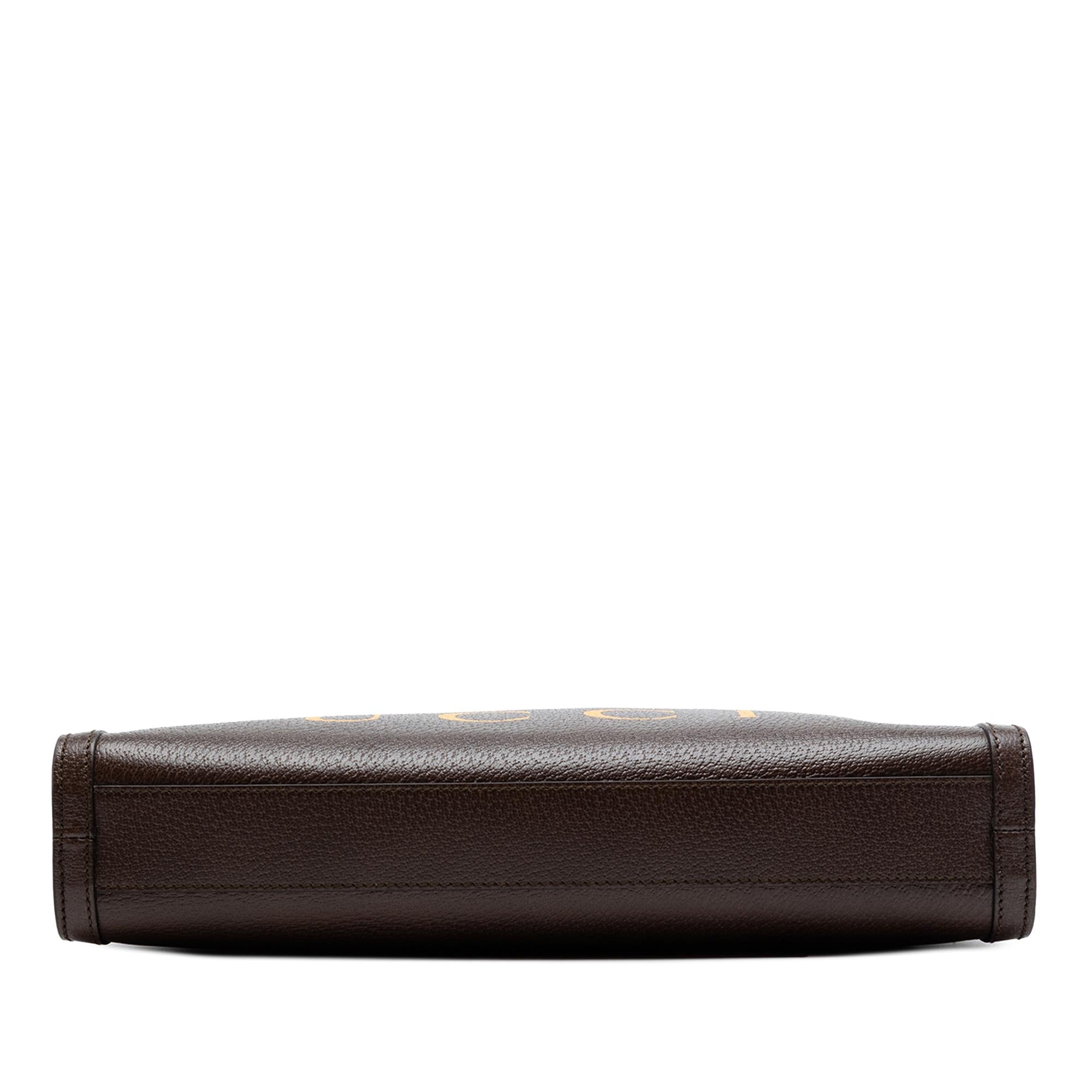 Gucci 100th Anniversary Textured Calfskin Logo Convertible Tote
