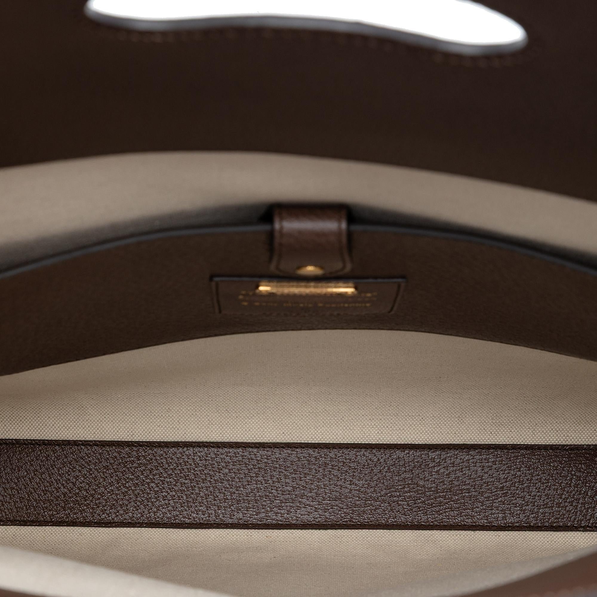 Gucci 100th Anniversary Textured Calfskin Logo Convertible Tote