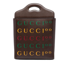 Gucci 100th Anniversary Textured Calfskin Logo Convertible Tote