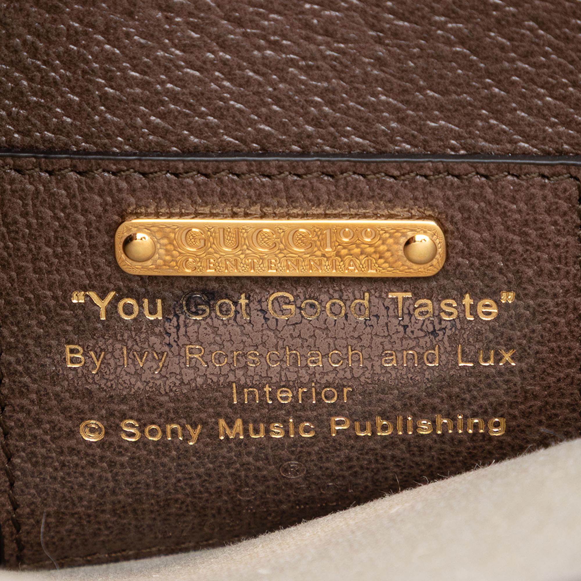 Gucci 100th Anniversary Textured Calfskin Logo Convertible Tote