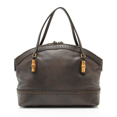 Gucci Calfskin Bamboo Laidback Crafty Dome Satchel