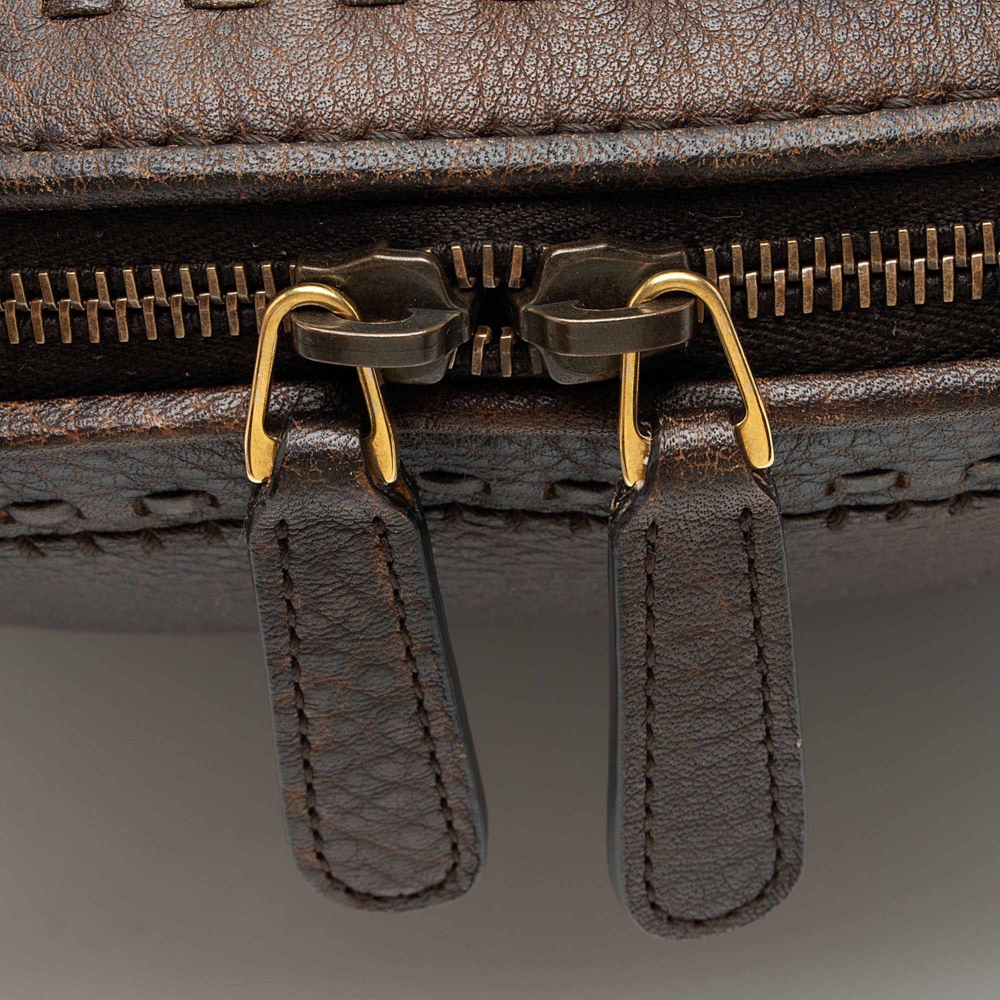 Gucci Calfskin Bamboo Laidback Crafty Dome Satchel