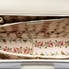 Gucci Calfskin Frame Print Bamboo Top Handle Bag