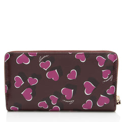 Gucci Calfskin Heartbeat Zip Around Wallet