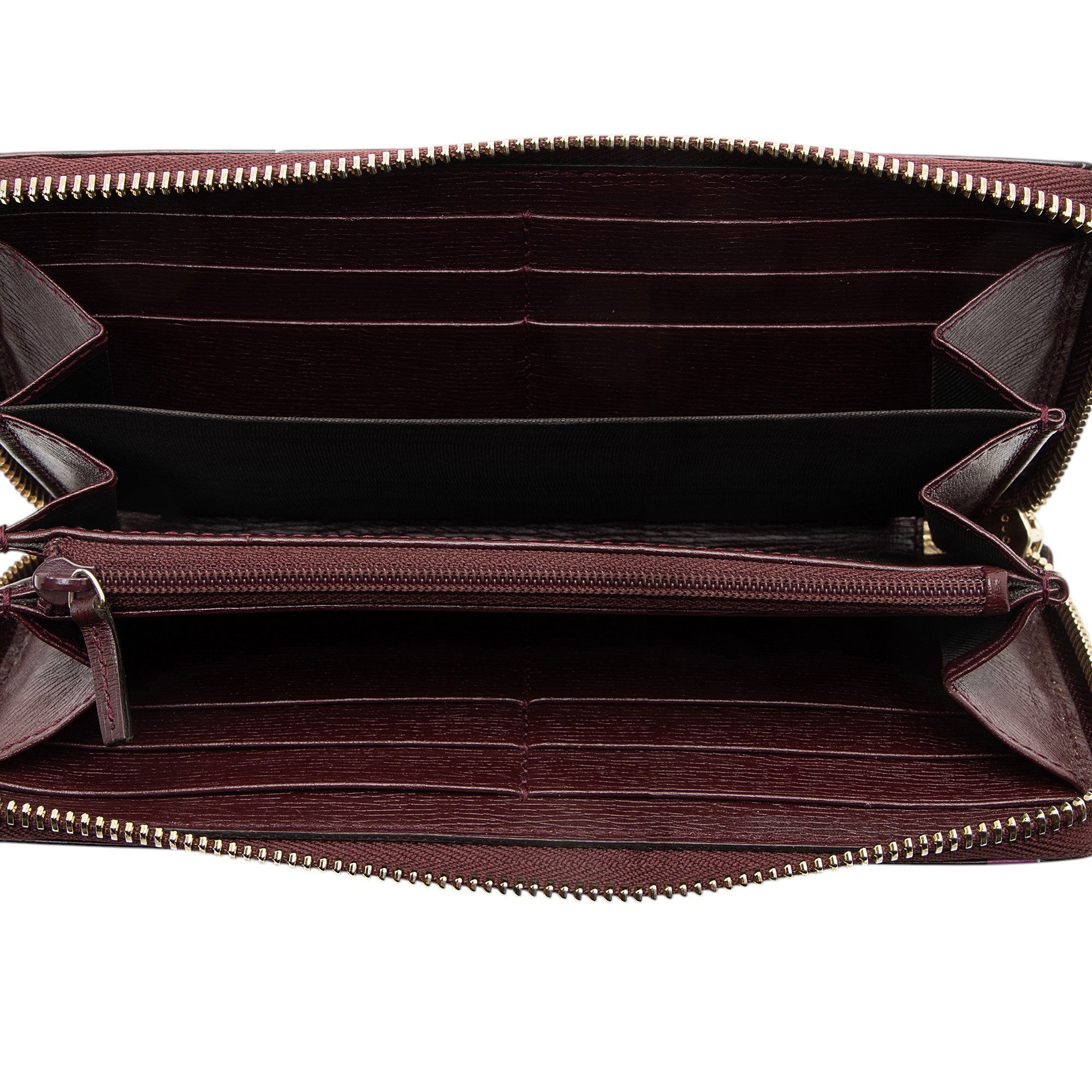 Gucci Calfskin Heartbeat Zip Around Wallet