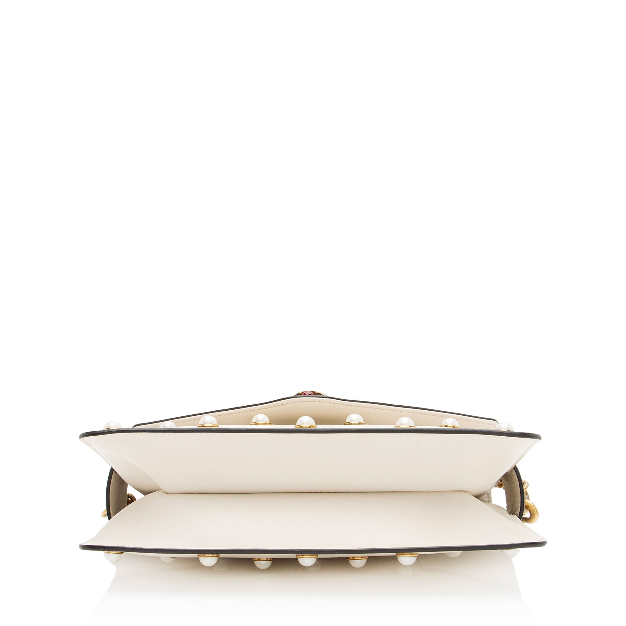 Gucci Calfskin Pearl Bee Broadway Mini Shoulder Bag