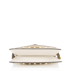 Gucci Calfskin Pearl Bee Broadway Mini Shoulder Bag