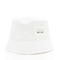 Gucci Cotton Embossed Logo Bucket Hat - Size M