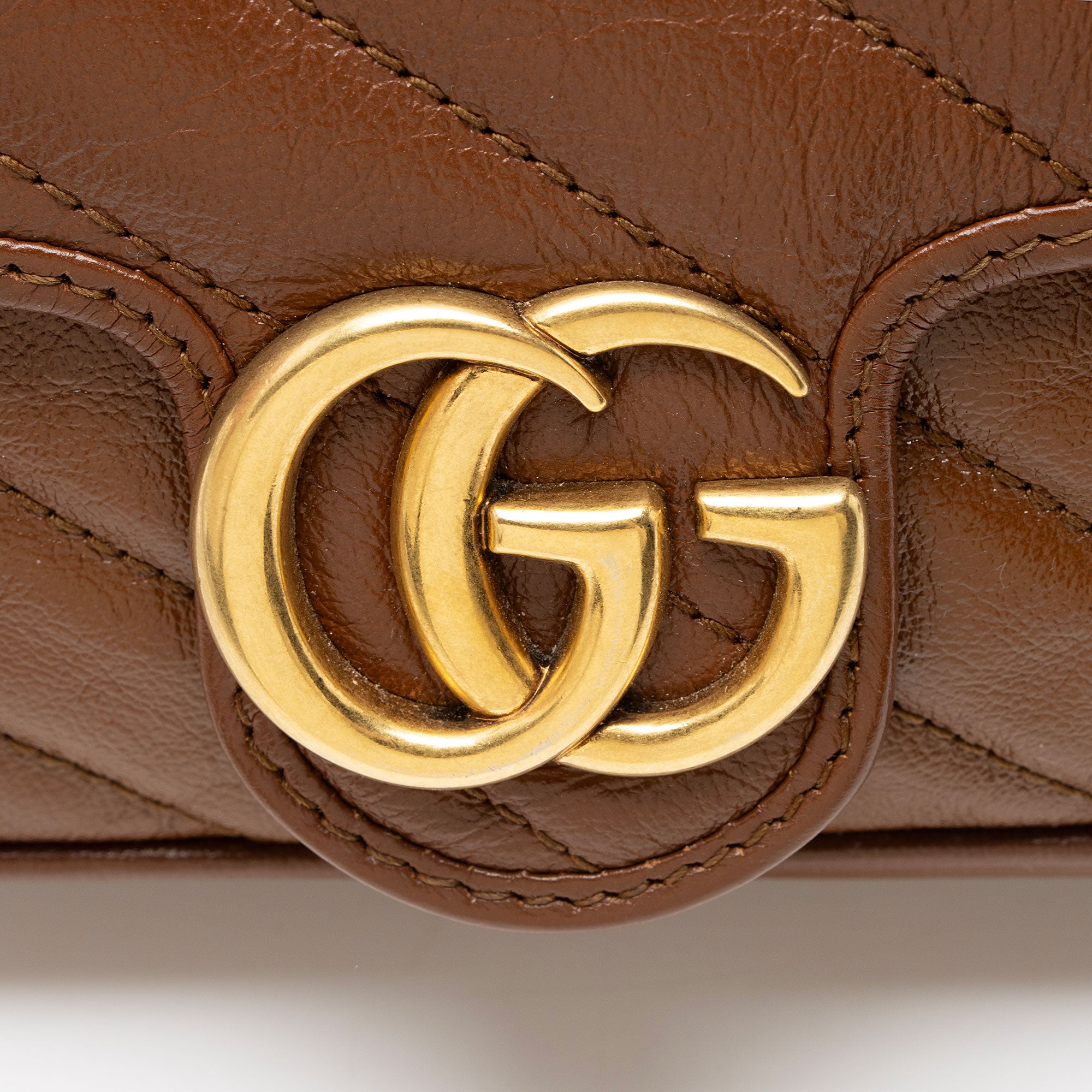 Gucci Diagonal Matelasse Leather GG Marmont Mini Flap Bag