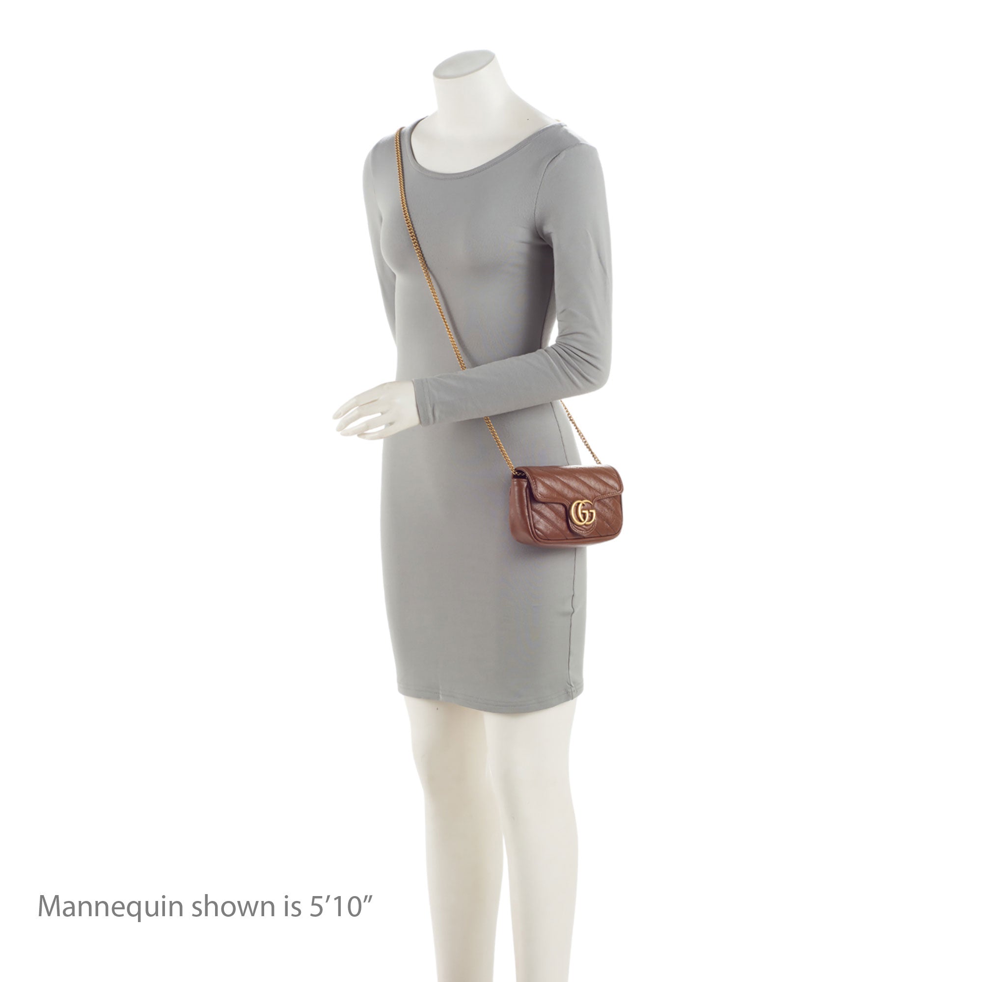 Gucci Diagonal Matelasse Leather GG Marmont Mini Flap Bag