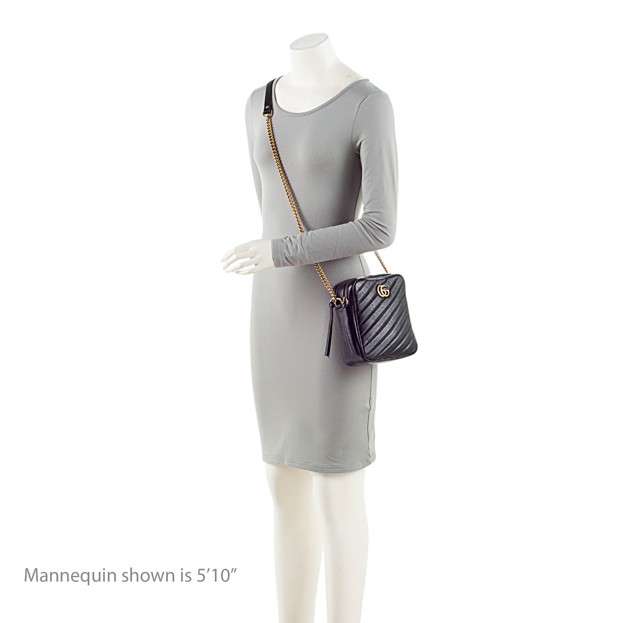 Gucci Diagonal Matelasse Leather GG Marmont Rectangular Mini Shoulder Bag