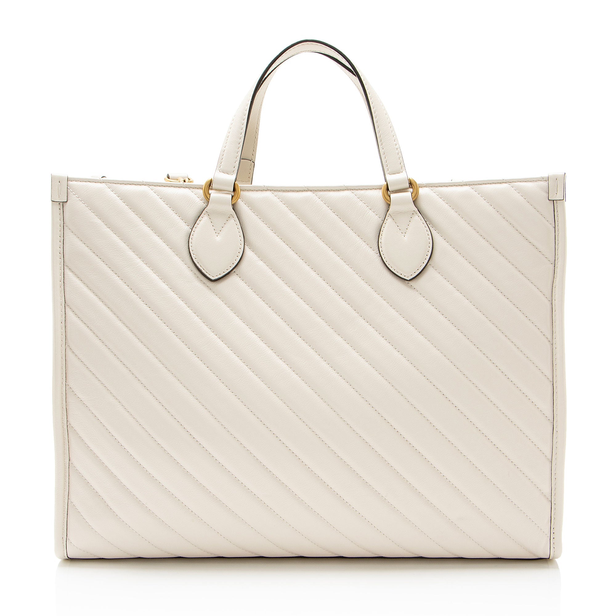 Gucci Diagonal Matelasse Leather GG Marmont Tote