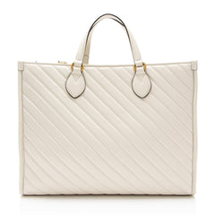 Gucci Diagonal Matelasse Leather GG Marmont Tote