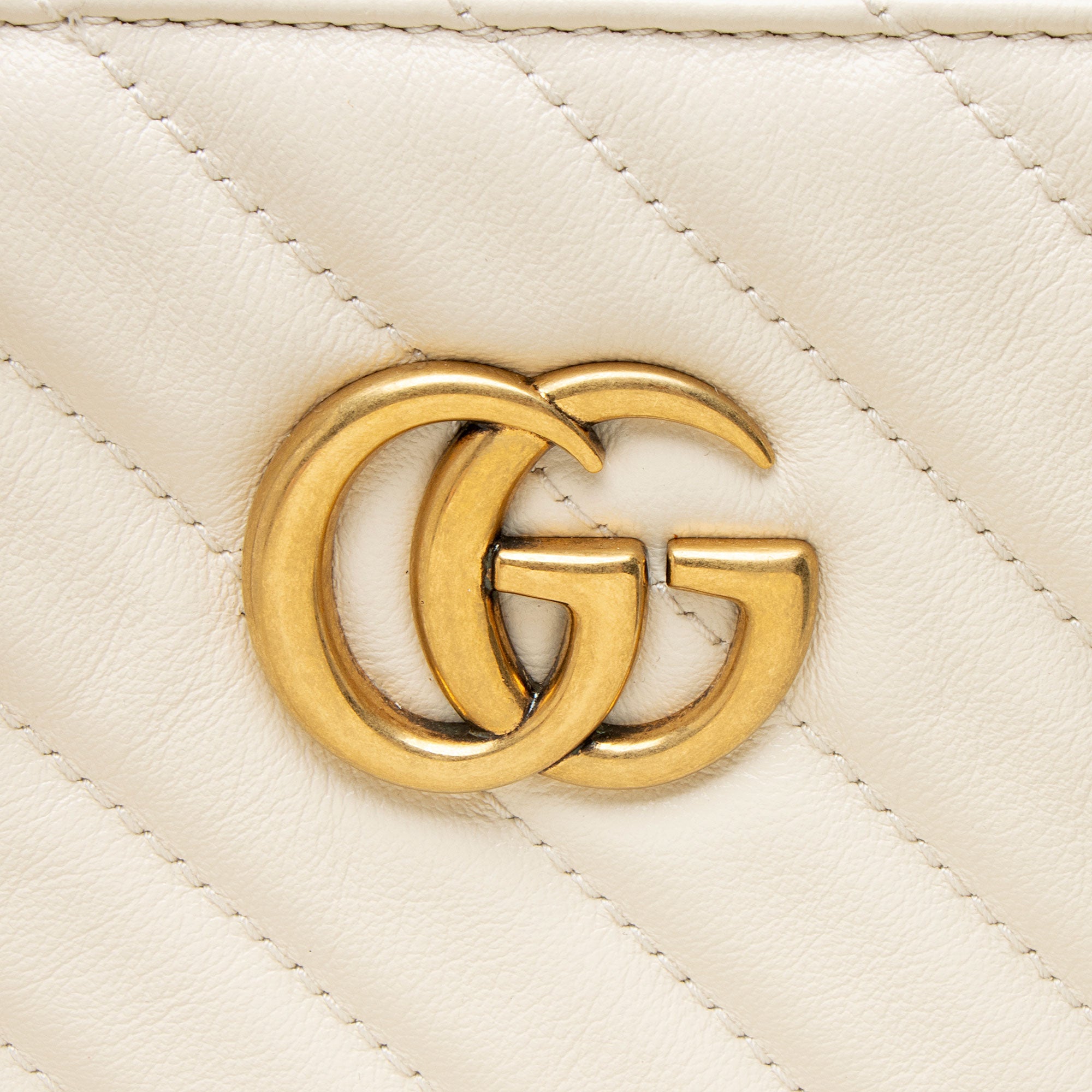 Gucci Diagonal Matelasse Leather GG Marmont Tote