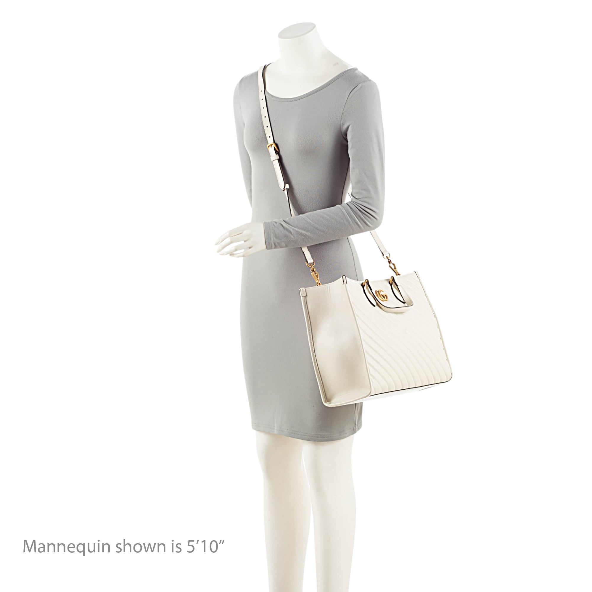 Gucci Diagonal Matelasse Leather GG Marmont Tote