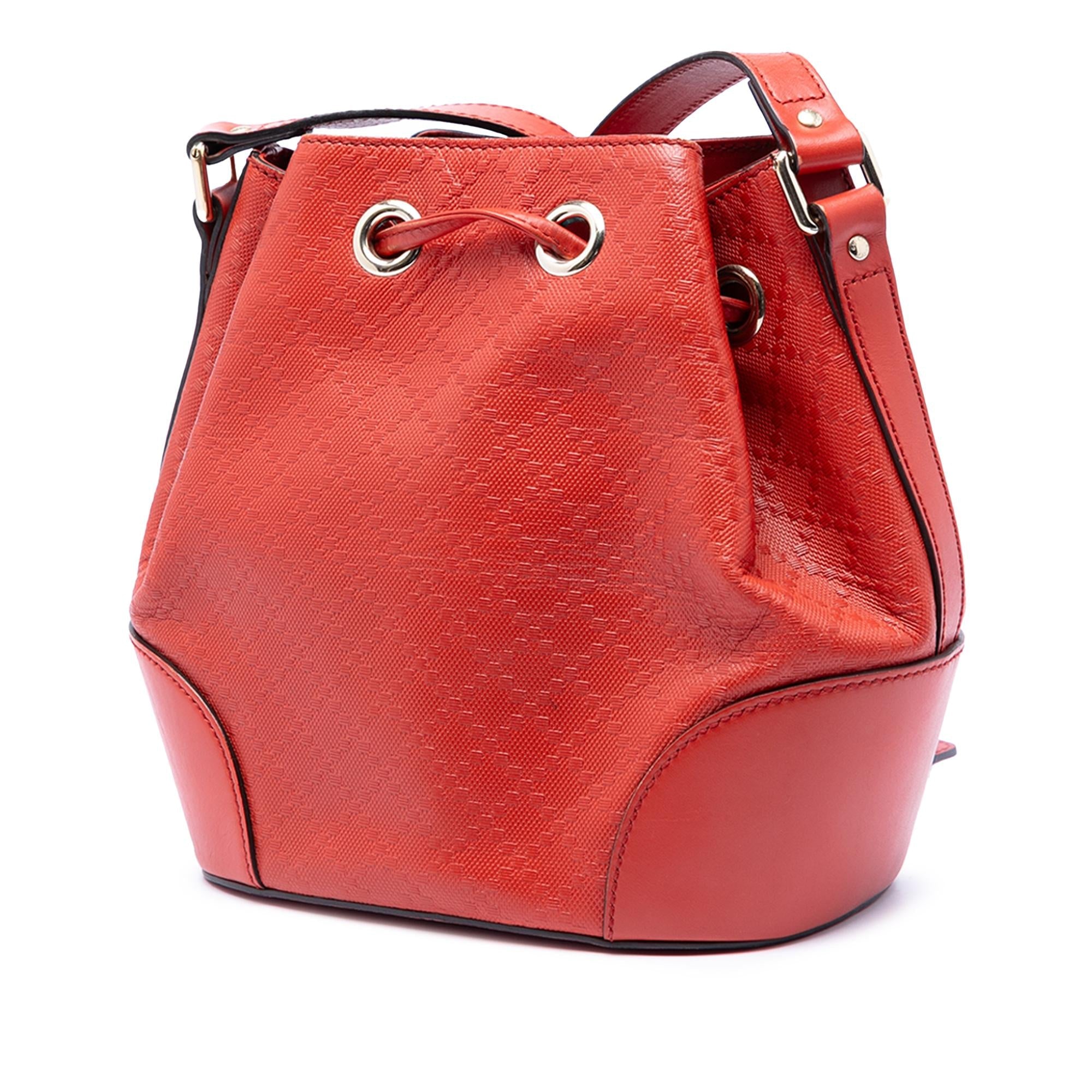 Gucci Diamante Leather Bright Bucket Bag