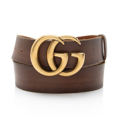 Gucci Distressed Leather GG Marmont Belt - Size 32 / 80