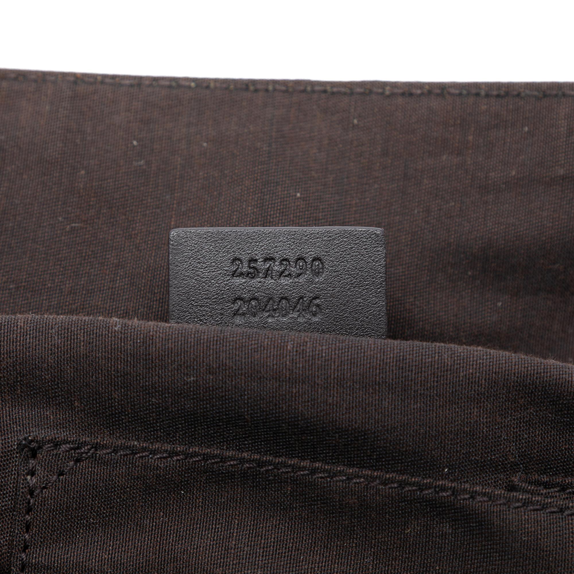 Gucci Embossed Leather Horsebit Full Moon Tote