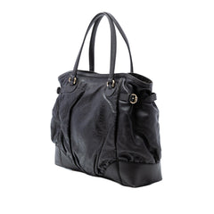Gucci Embossed Leather Horsebit Full Moon Tote