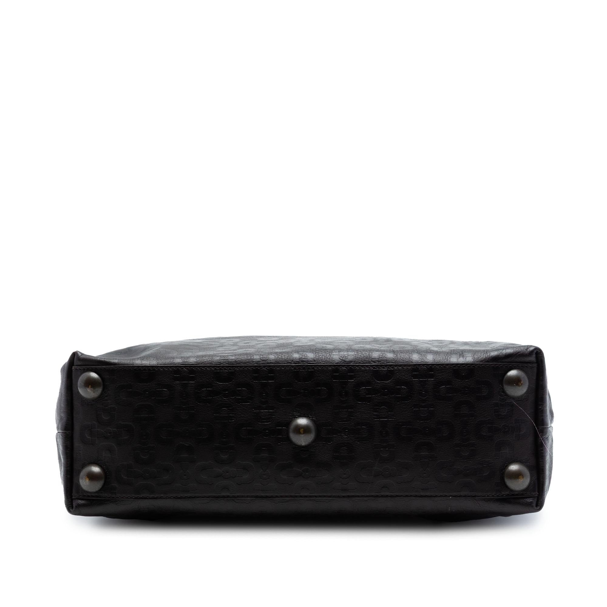 Gucci Embossed Studded Leather Horsebit Tote