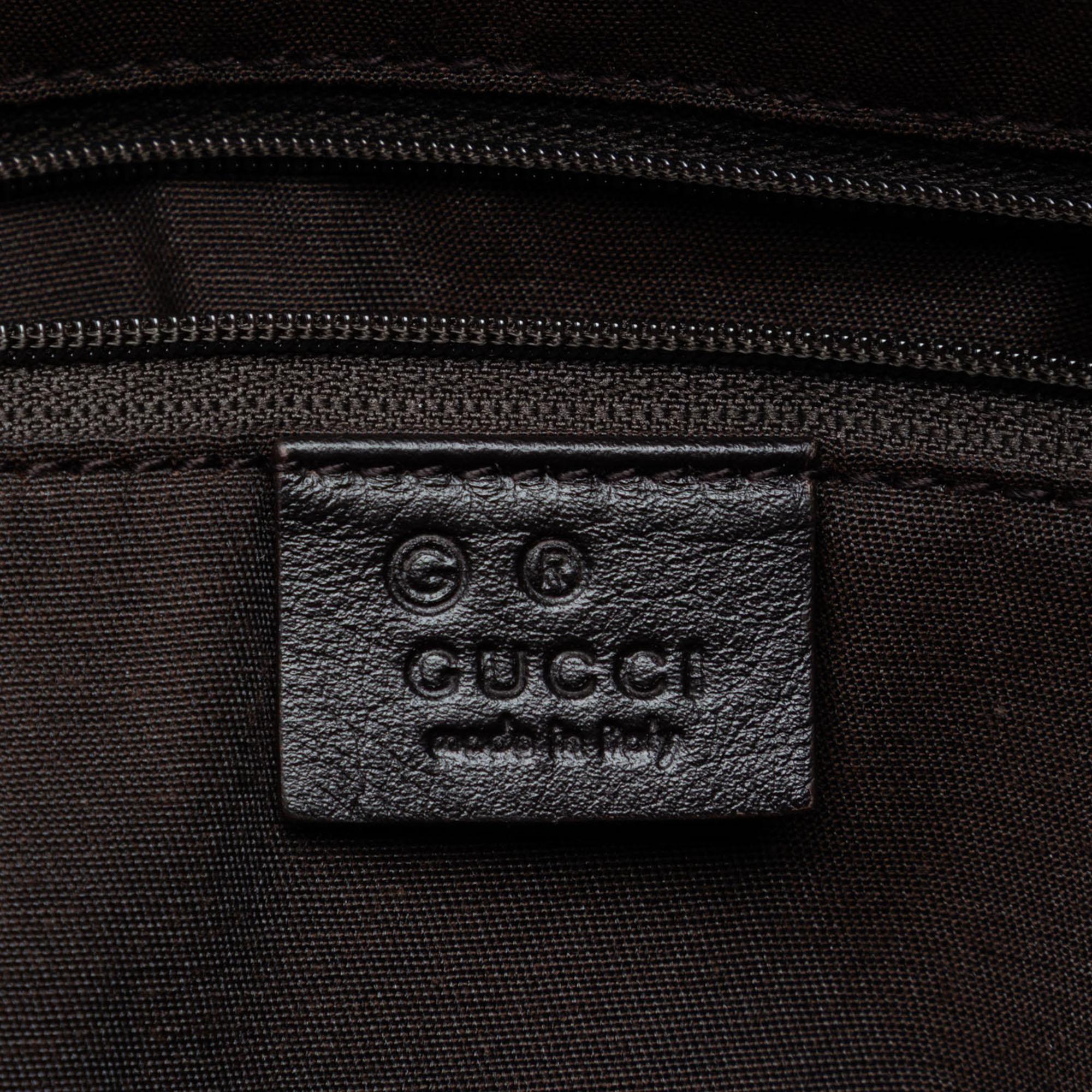 Gucci Embossed Studded Leather Horsebit Tote