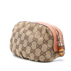 Gucci GG Canvas Bamboo Clutch