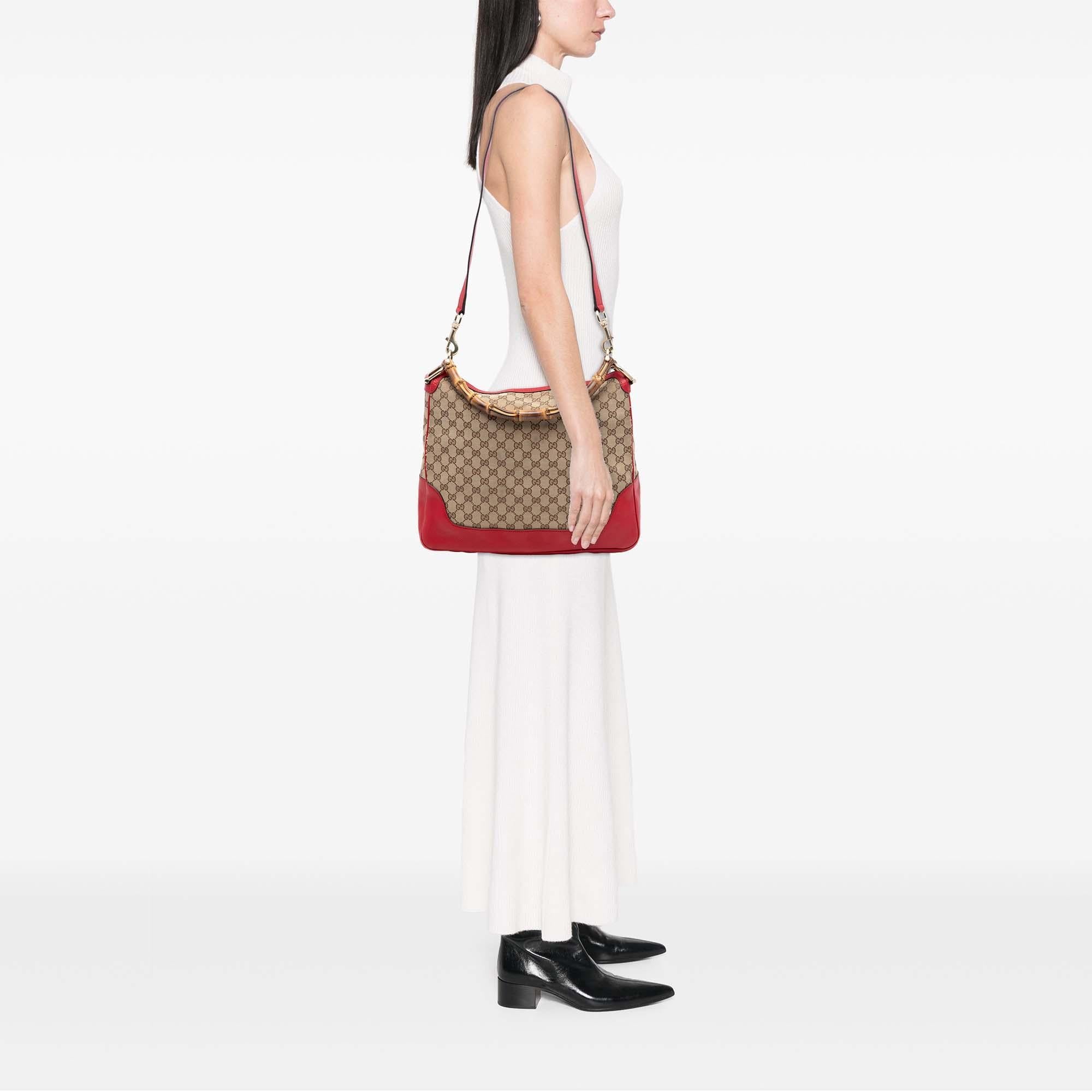 Gucci GG Canvas Bamboo Diana Satchel